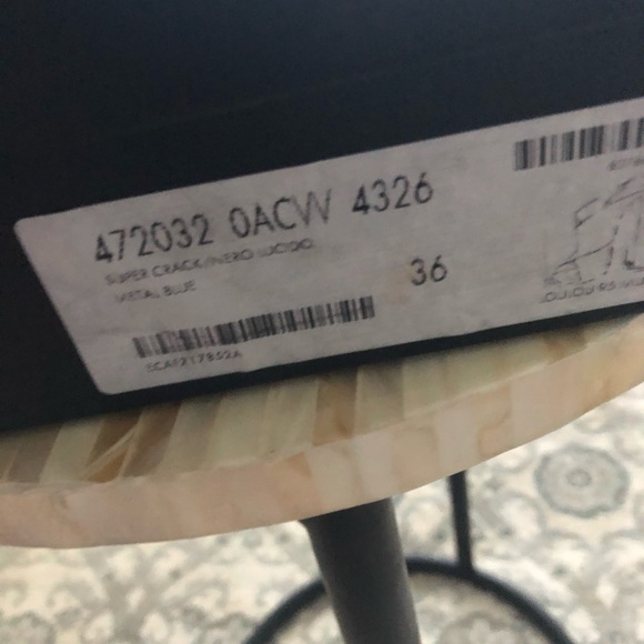 YAL LOULOU 95 SLIDE SANDAL METALLIC FOIL BLUE - Picture 10 of 11